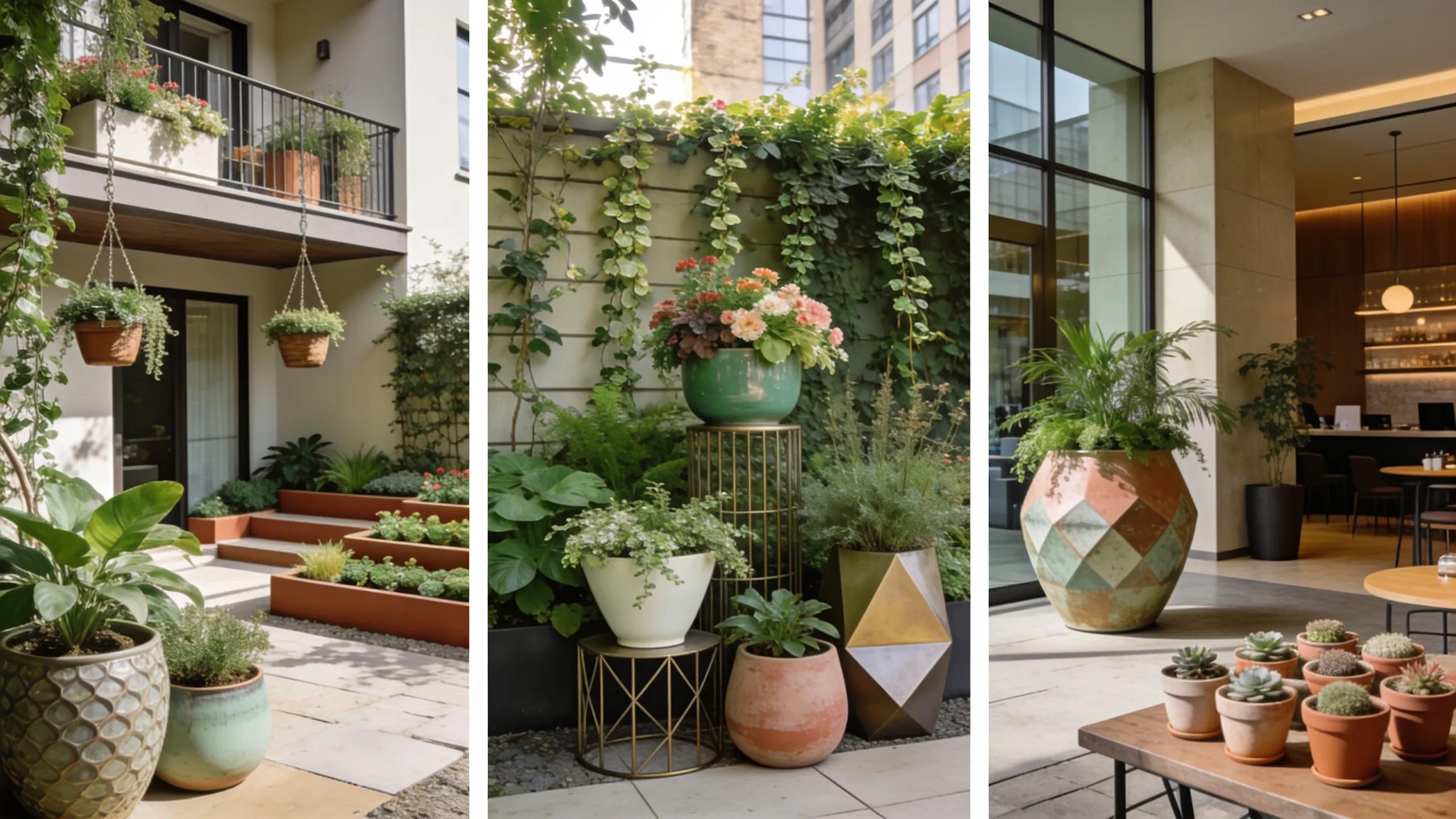 Bespoke container garden enhancing residential and commercial environments with stylish plant arrangements