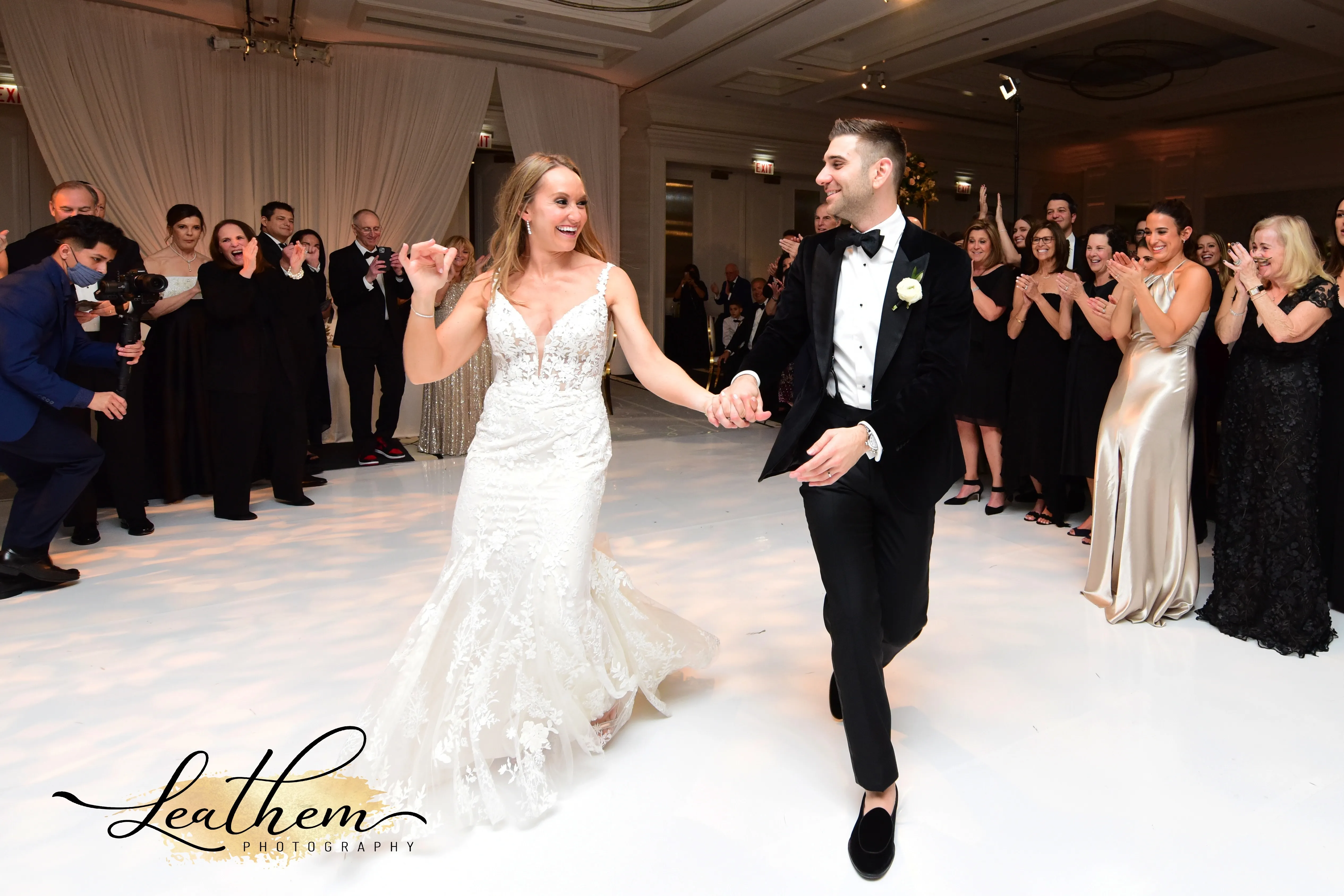 Custom dance floor for wedding reception