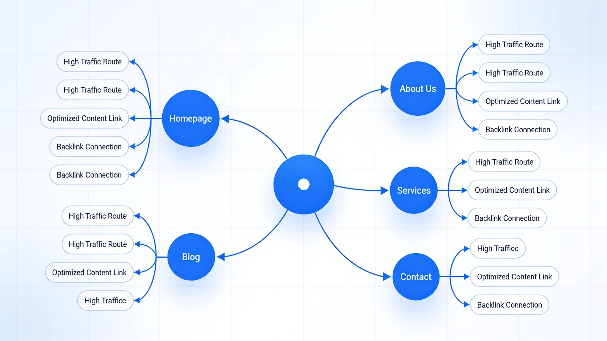 Illustration of website structure highlighting site architecture for SEO