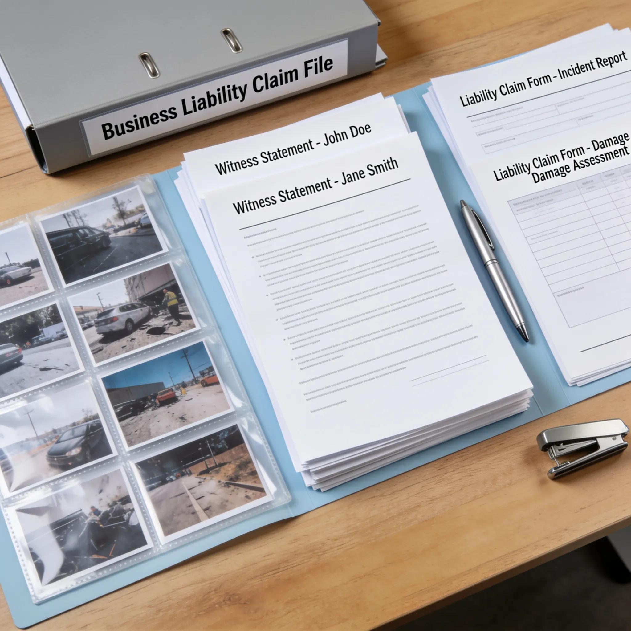 Organized business claim documents illustrating effective preparation