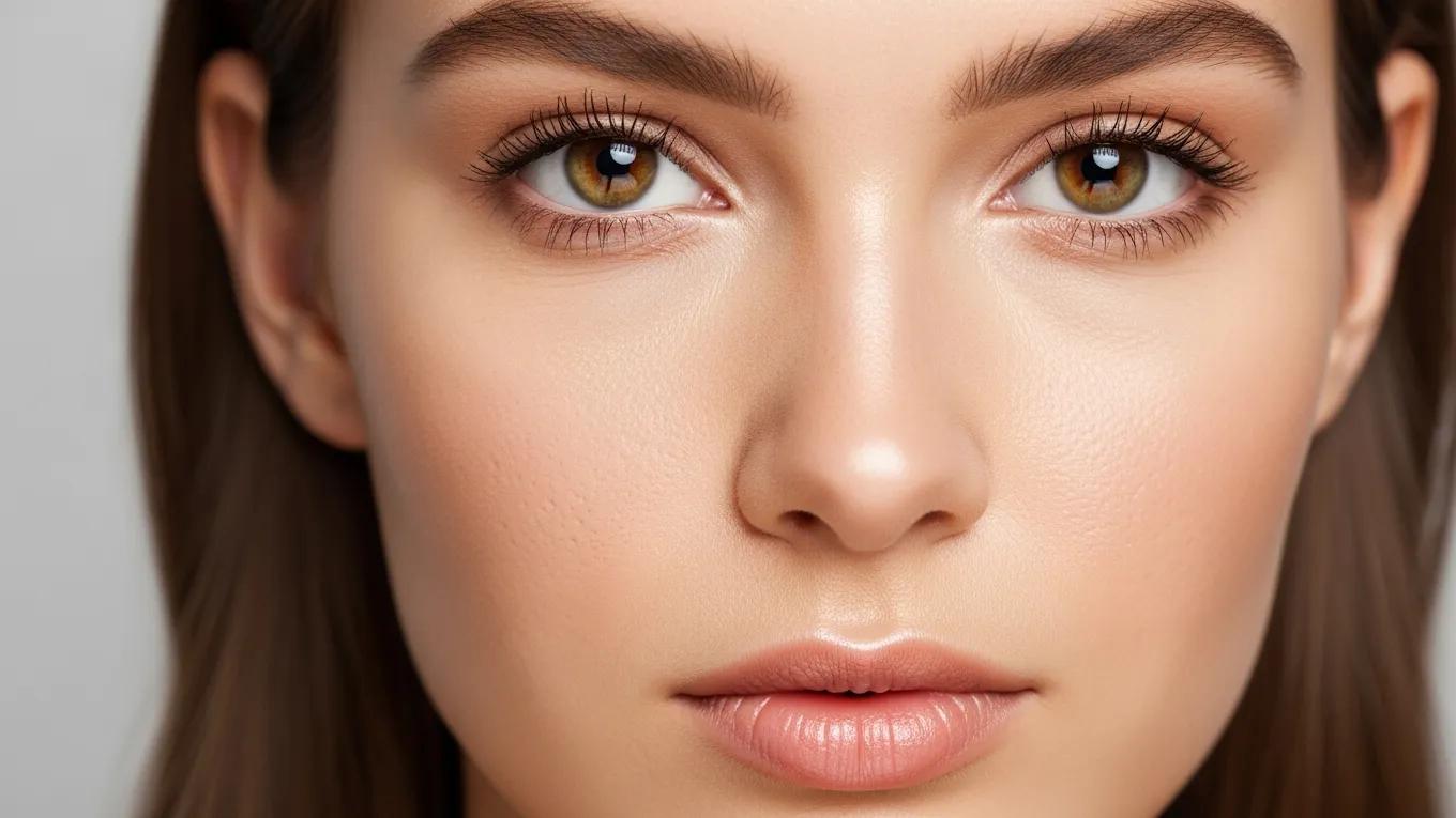 Close-up of a woman's face with smooth skin, illustrating effective pore reduction techniques