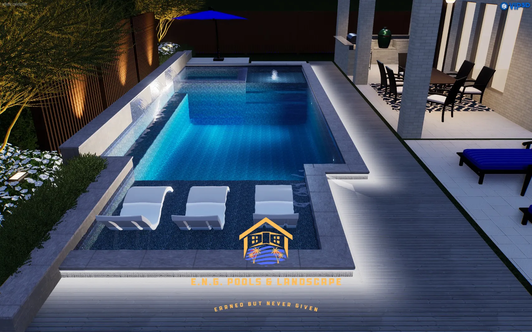 Modern Houston backyard with pool and lush landscaping reflecting outdoor living trends Modern Houston backyard with pool and lush landscaping reflecting outdoor living trends