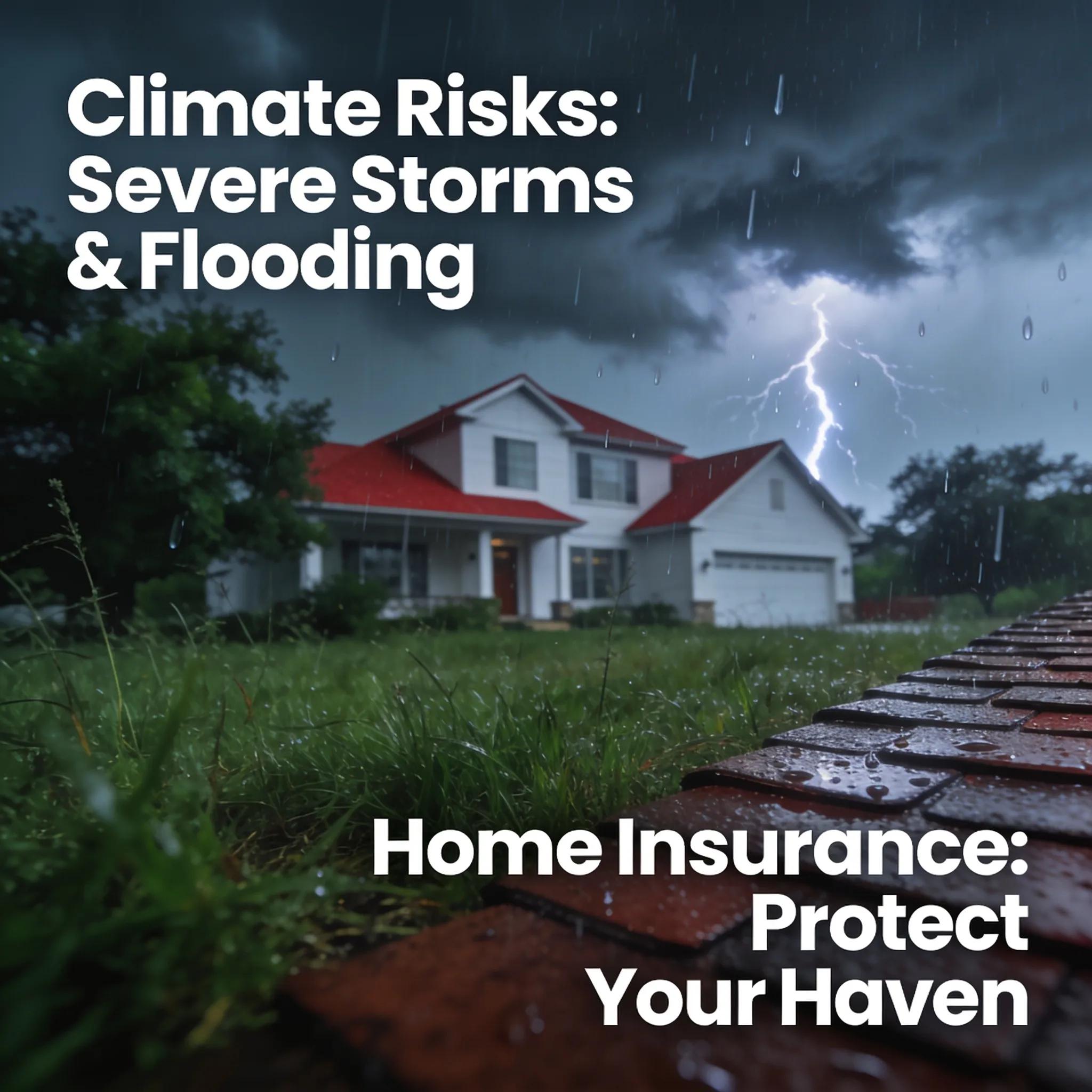 House in Plano Texas under stormy skies, illustrating climate risks impacting home insurance decisions