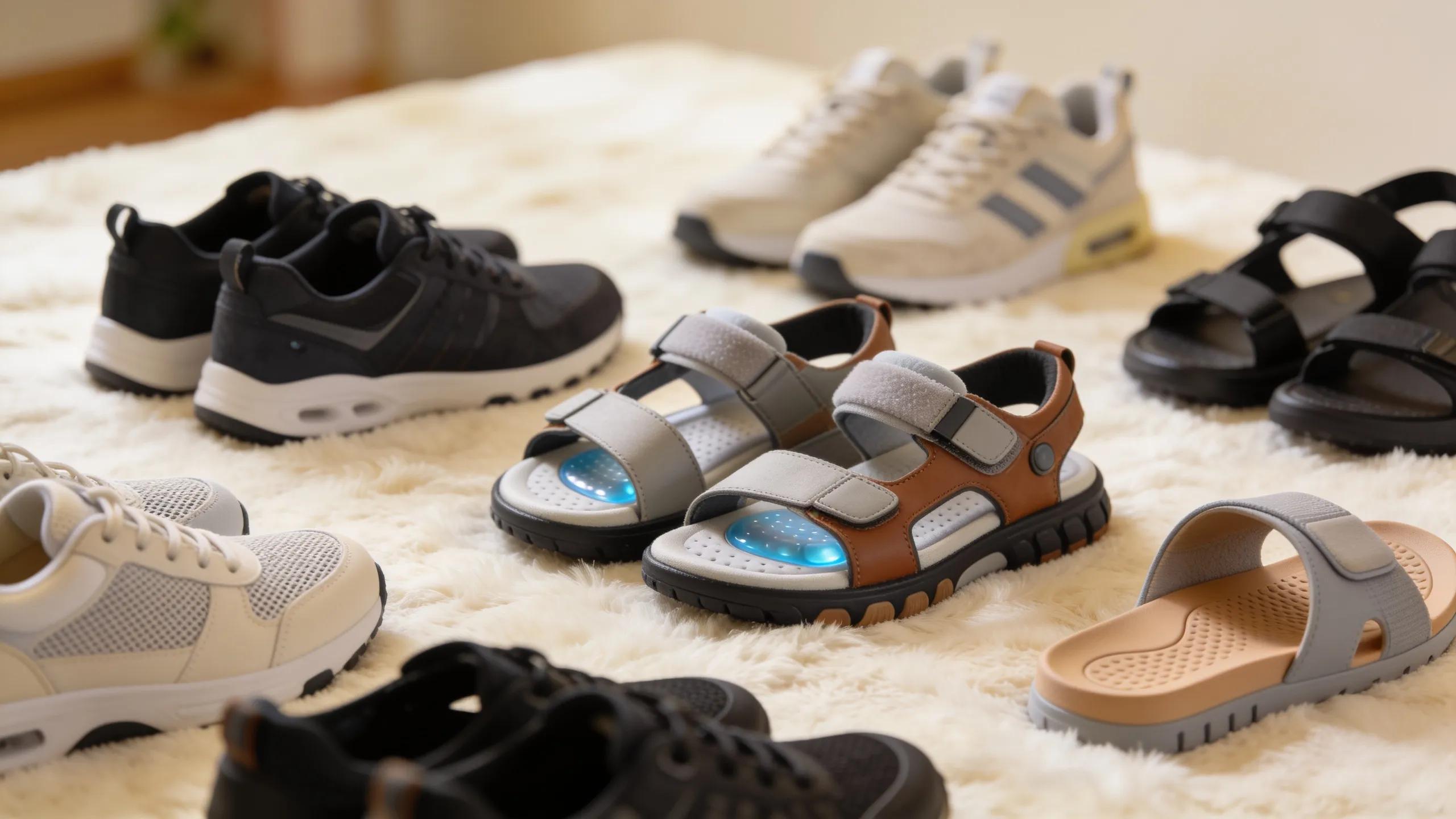 Collection of specialized footwear options designed for arthritis pain relief