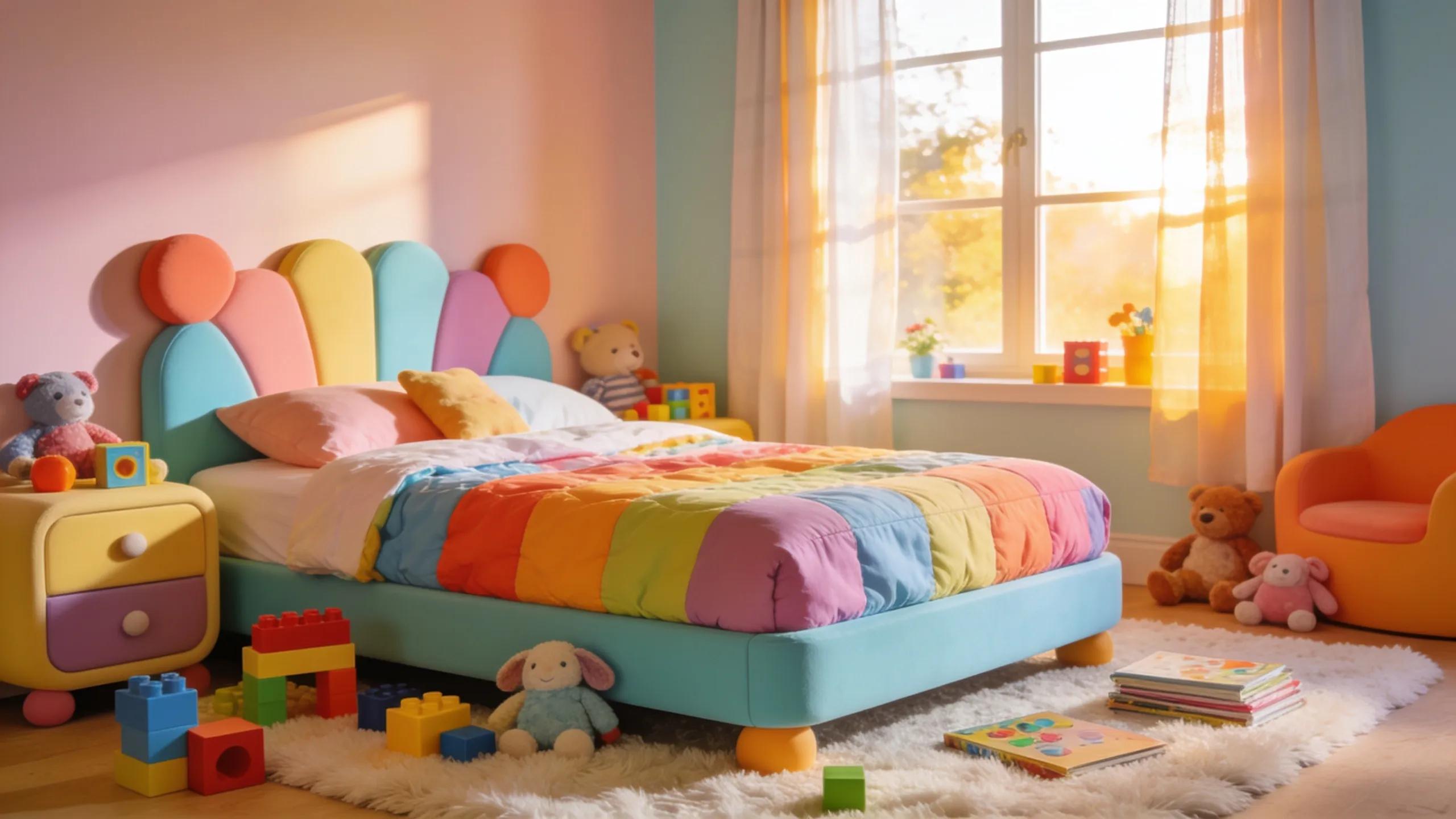 Back-to-School Mattress Buying Guide: Best Options for Guest Rooms, Kids, and College Students 1 Vibrant children's bedroom with a cozy mattress and playful decor supporting kids' growth and safety