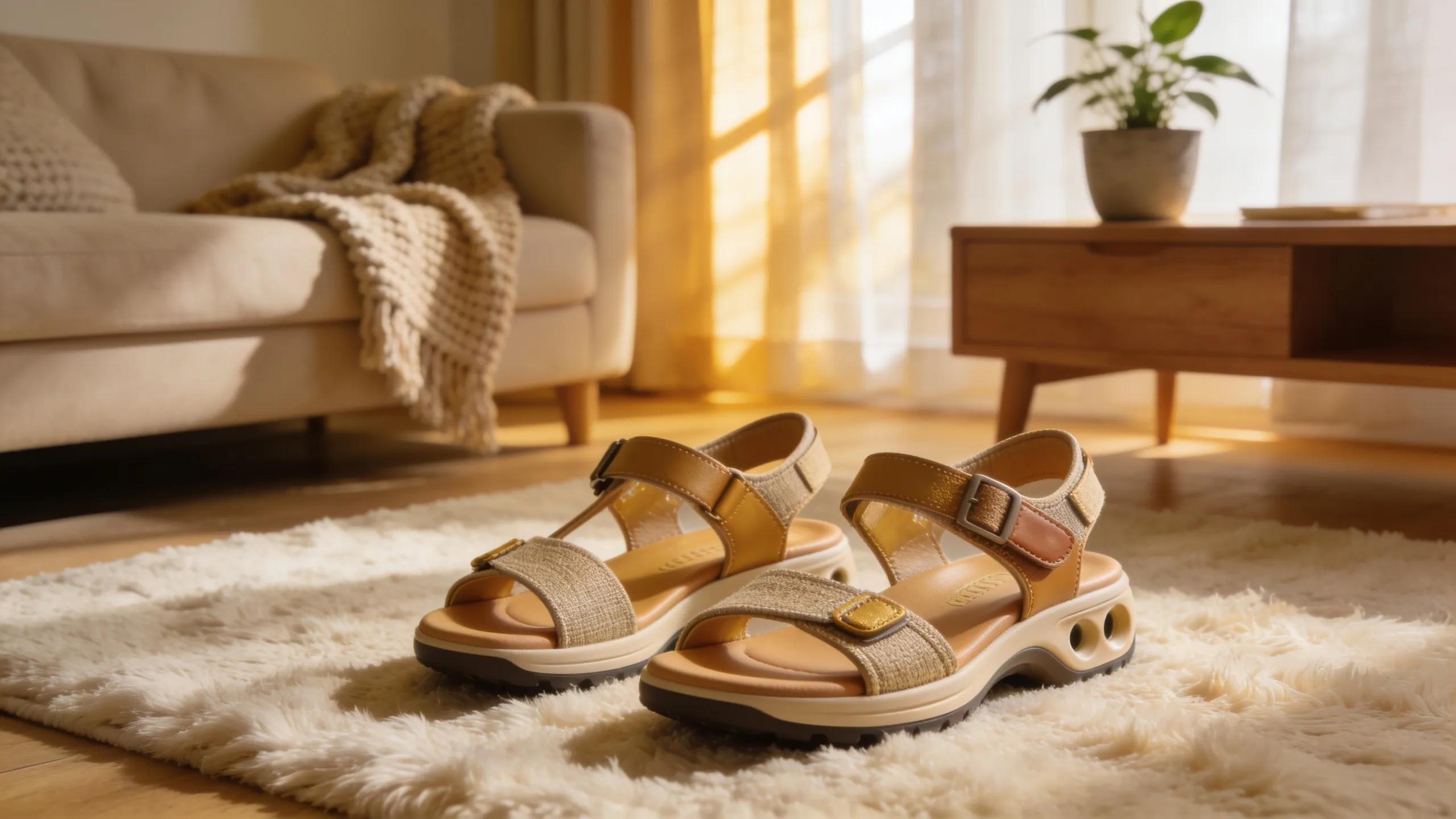 Stylish orthopedic shoes suitable for arthritis pain relief in a comfortable setting