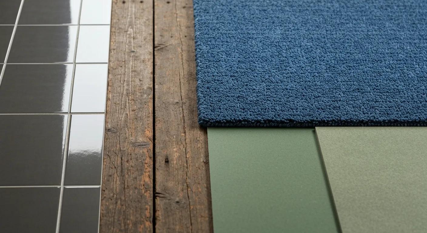 Side-by-side selection of flooring types to illustrate different durability characteristics