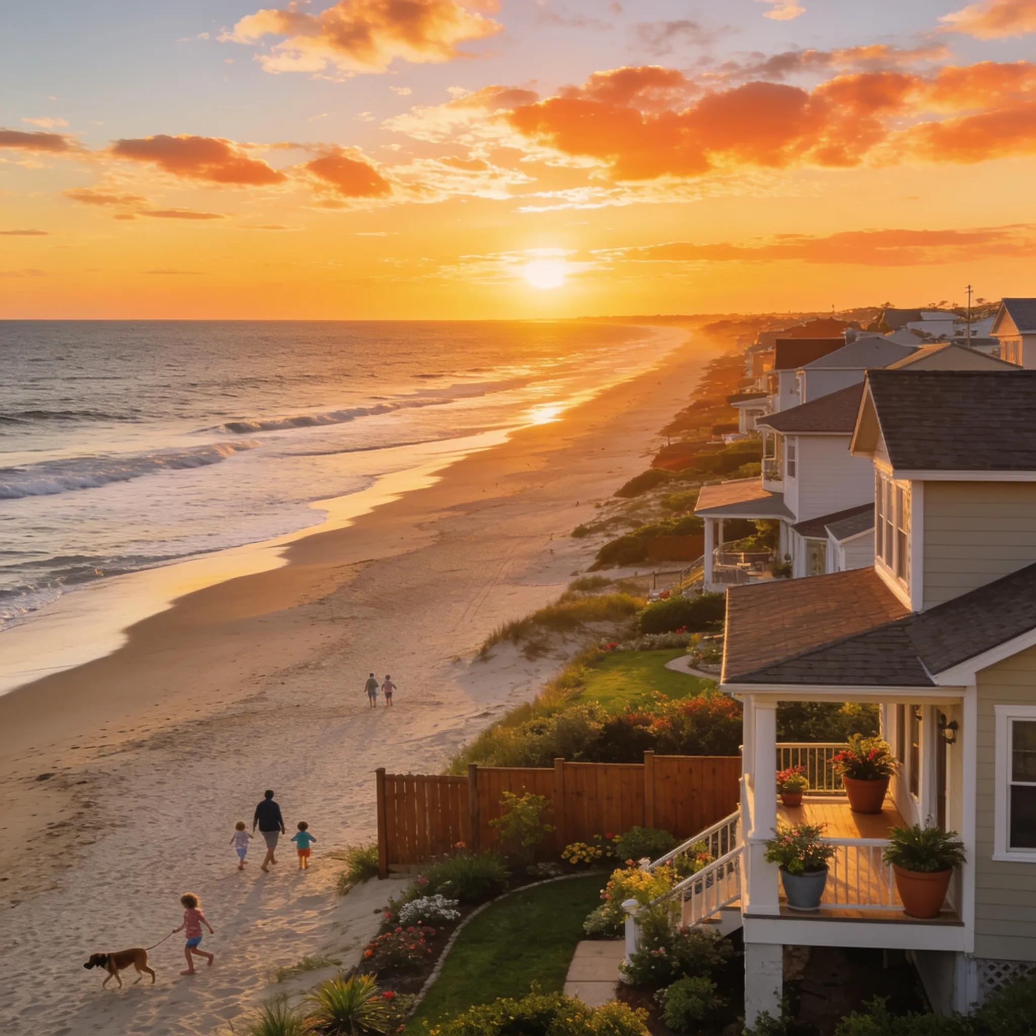 Solana Beach coastline at sunset with coastal homes