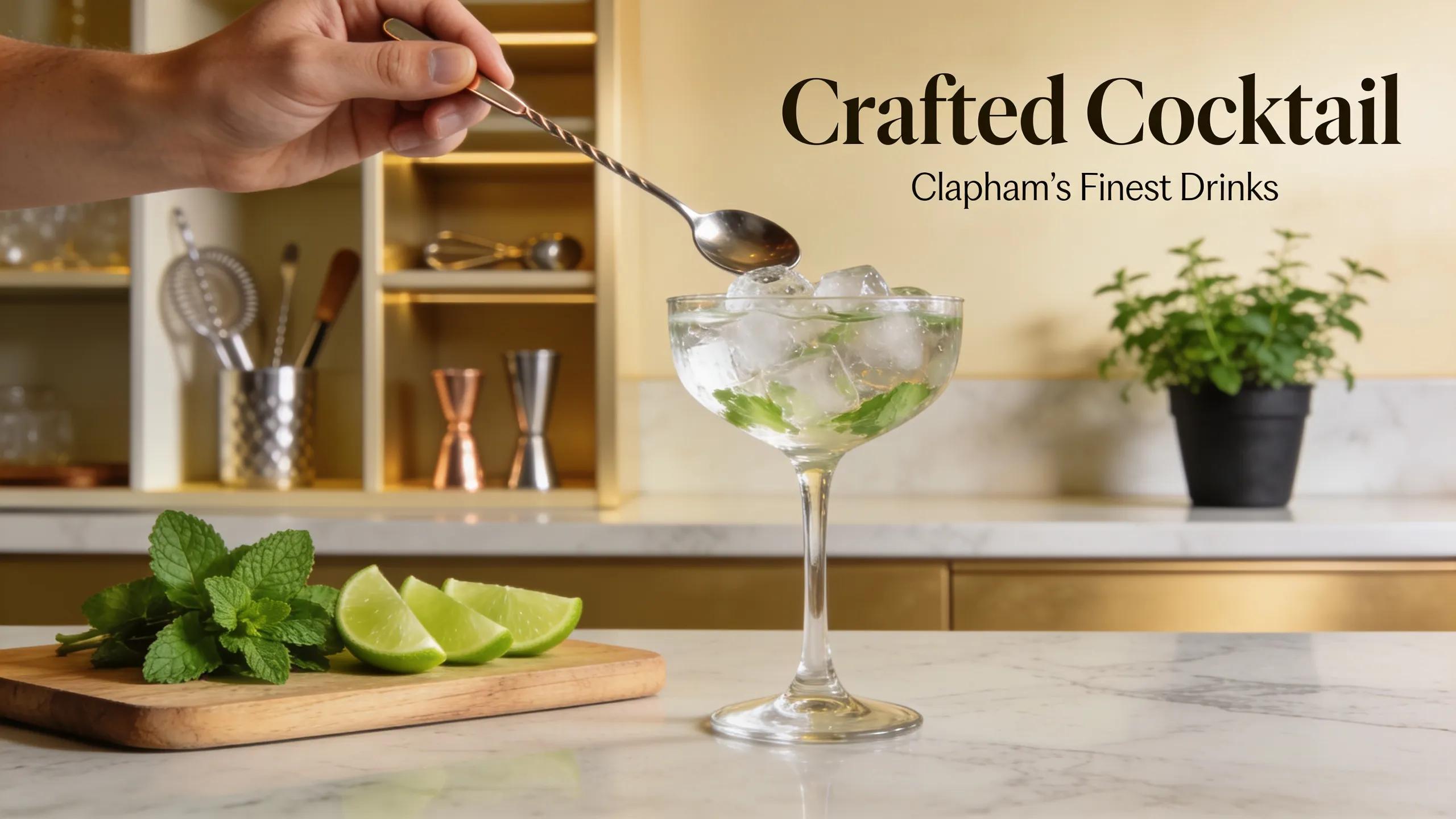 Preparation of a low-calorie cocktail with fresh ingredients and ice