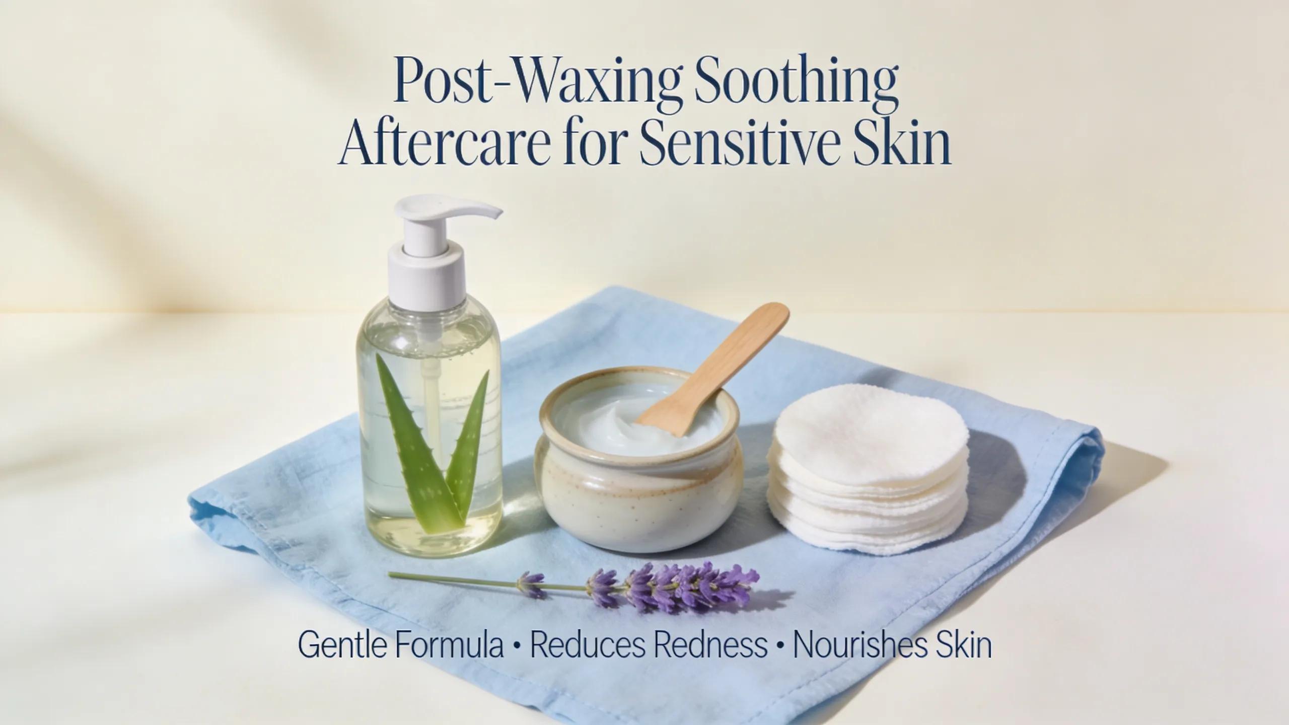 Soothing aftercare products for sensitive skin post-waxing