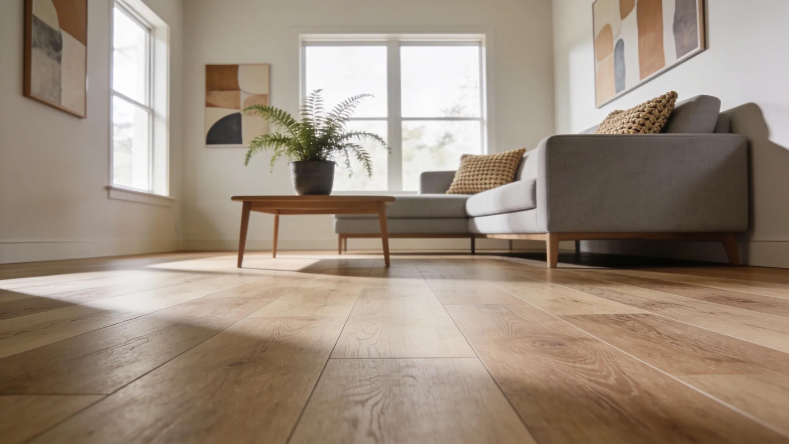 Stylish laminate and vinyl plank flooring in a contemporary living room setting