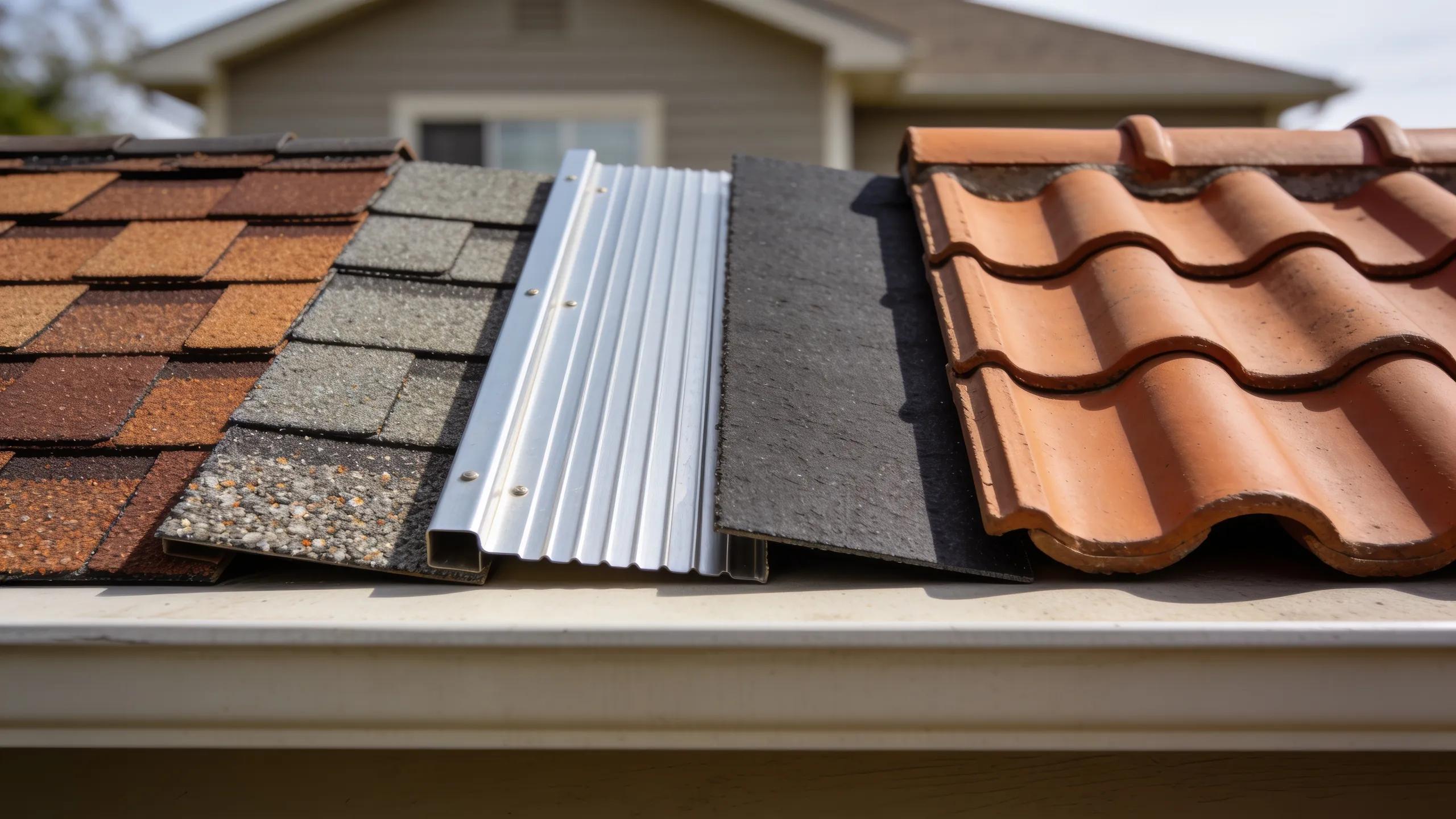 Collection of high-quality roofing materials, emphasizing durability and reliability