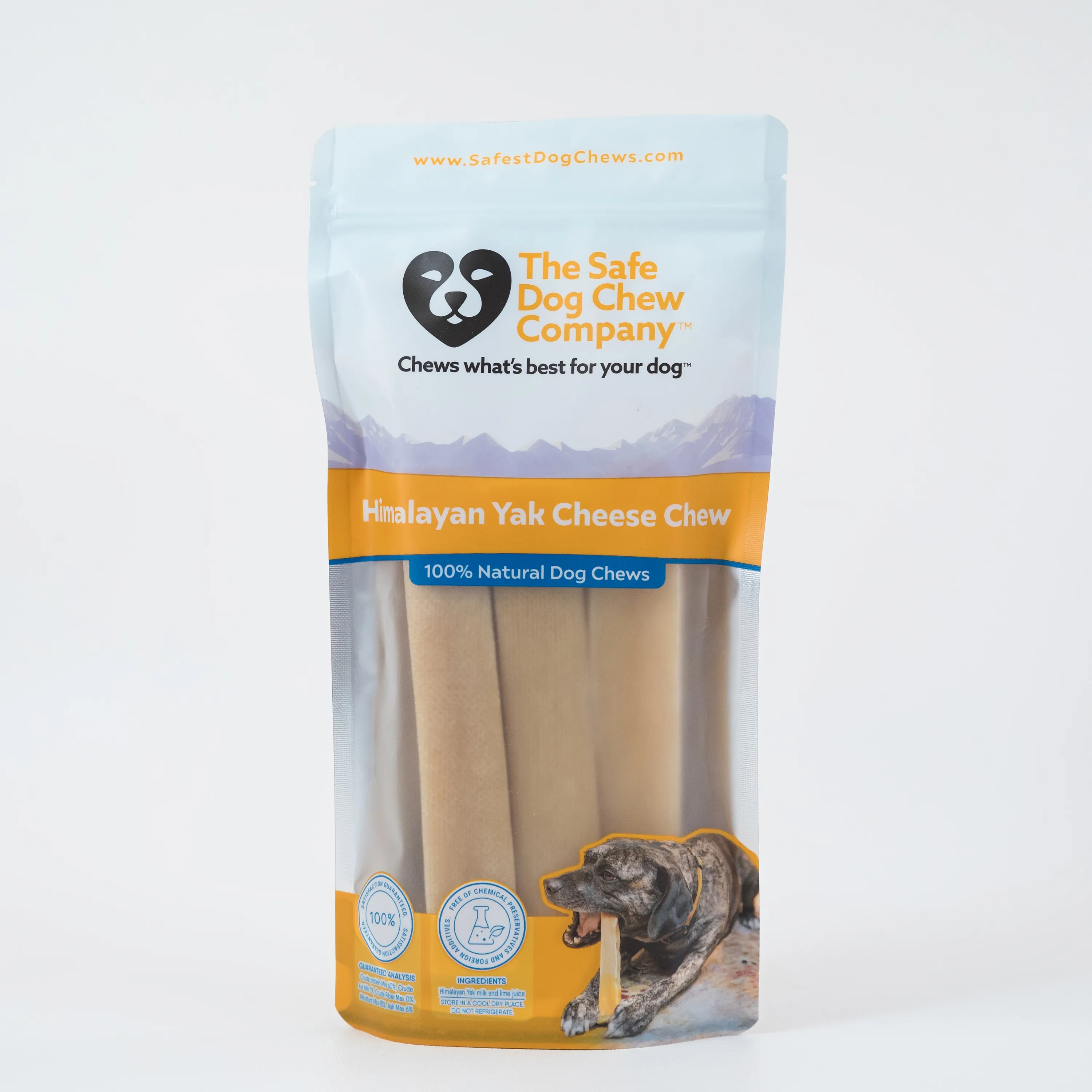 Himalayan yak cheese chew packaged for dogs with a dog silhouette on the bag