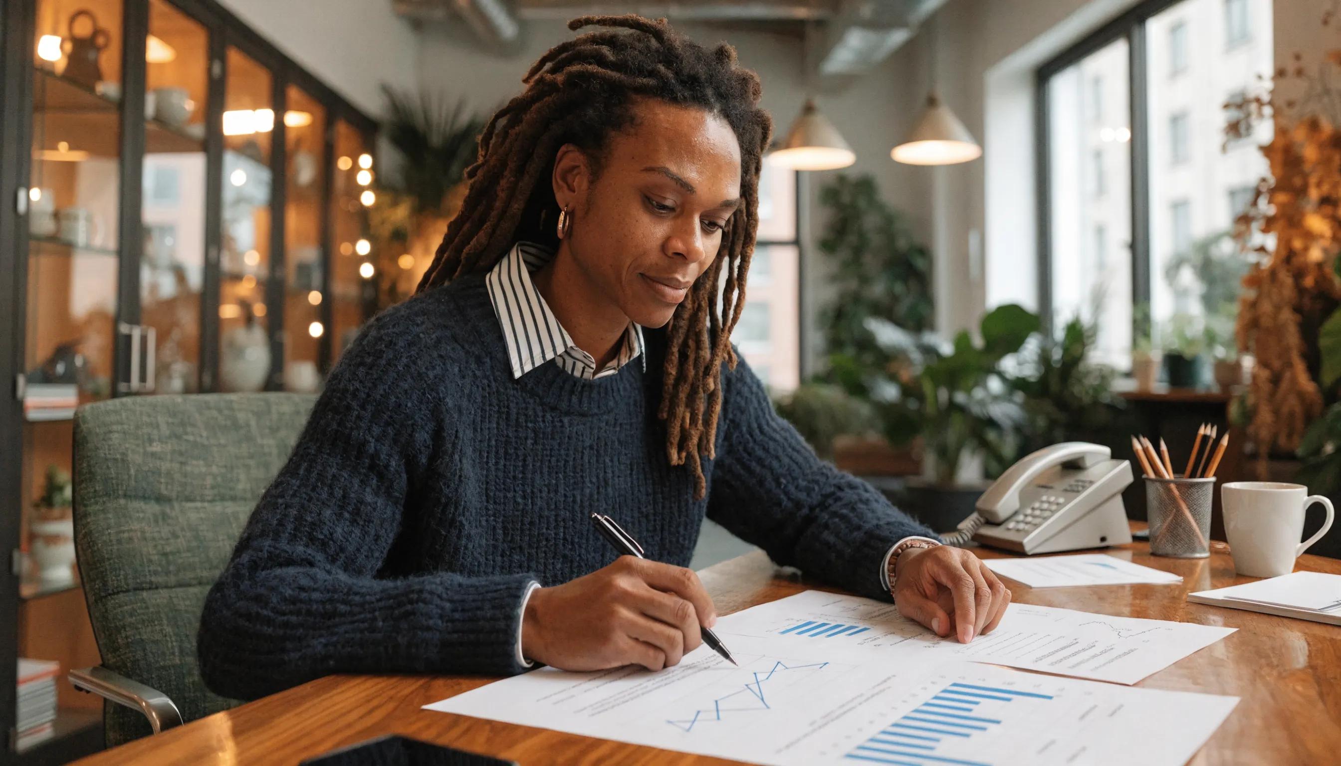Person reviewing financial documents for multifamily investment qualifications