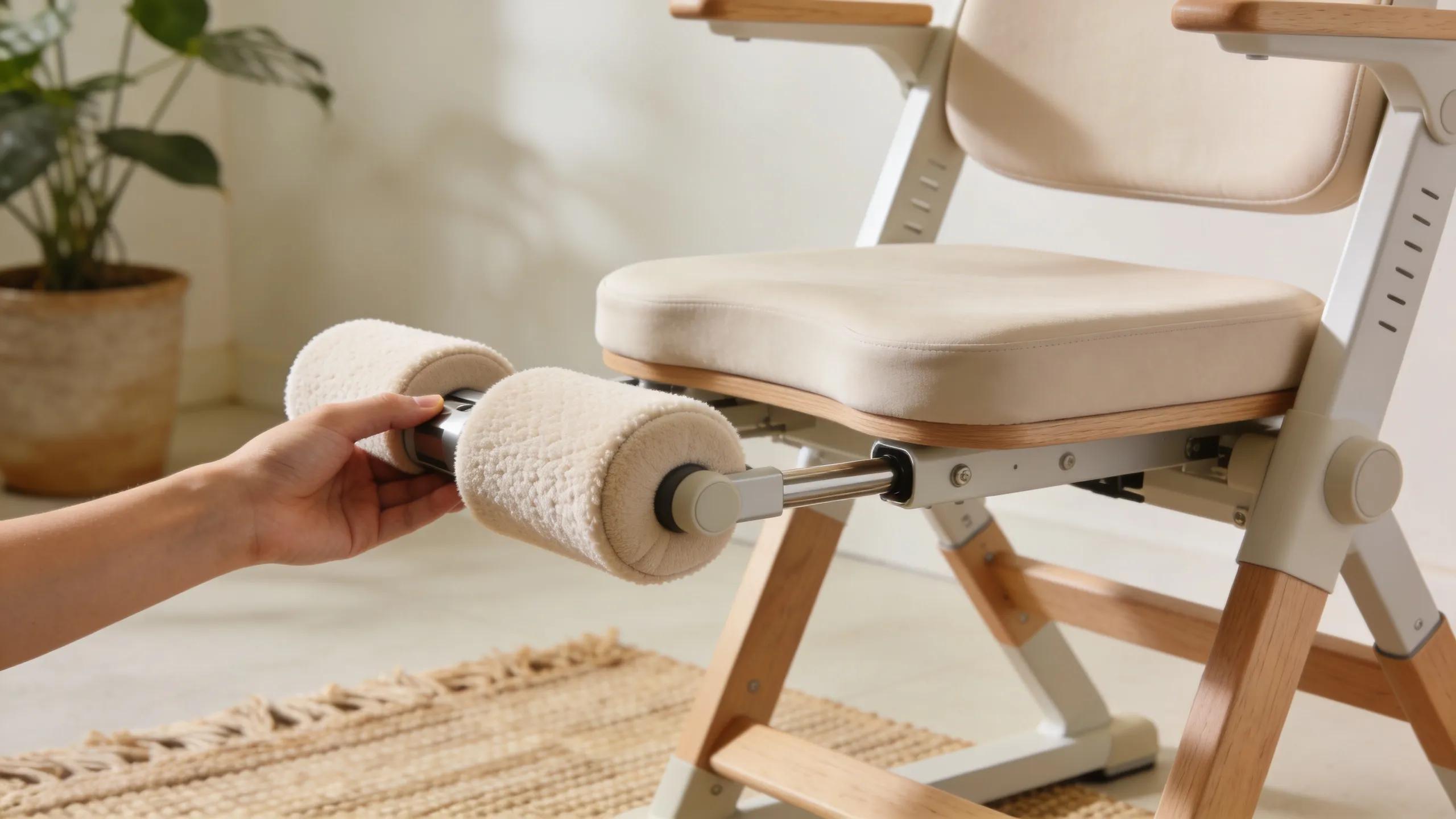 Adjustable ergonomic kneeling chair highlighting key comfort features for better posture