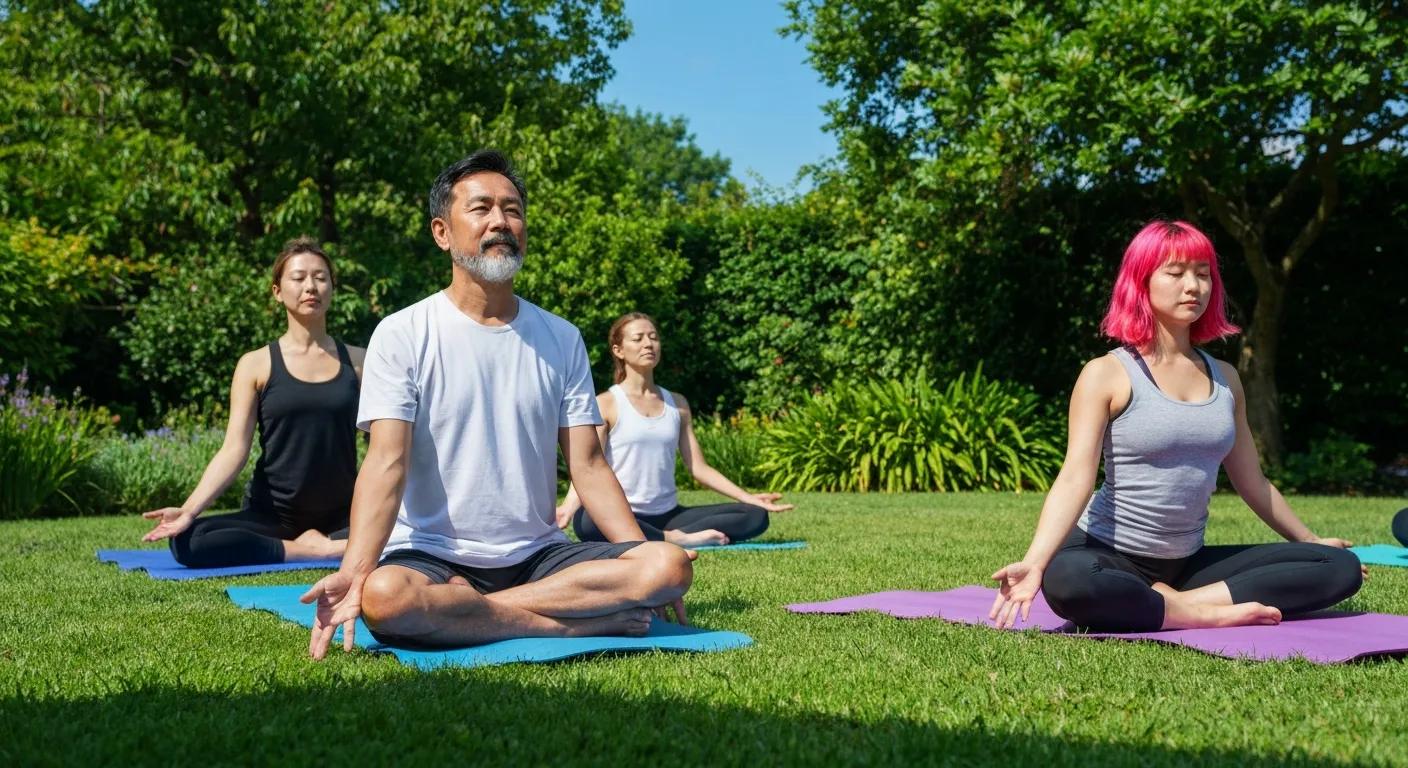 Outdoor yoga practice symbolizing natural approaches to blood pressure and vascular health