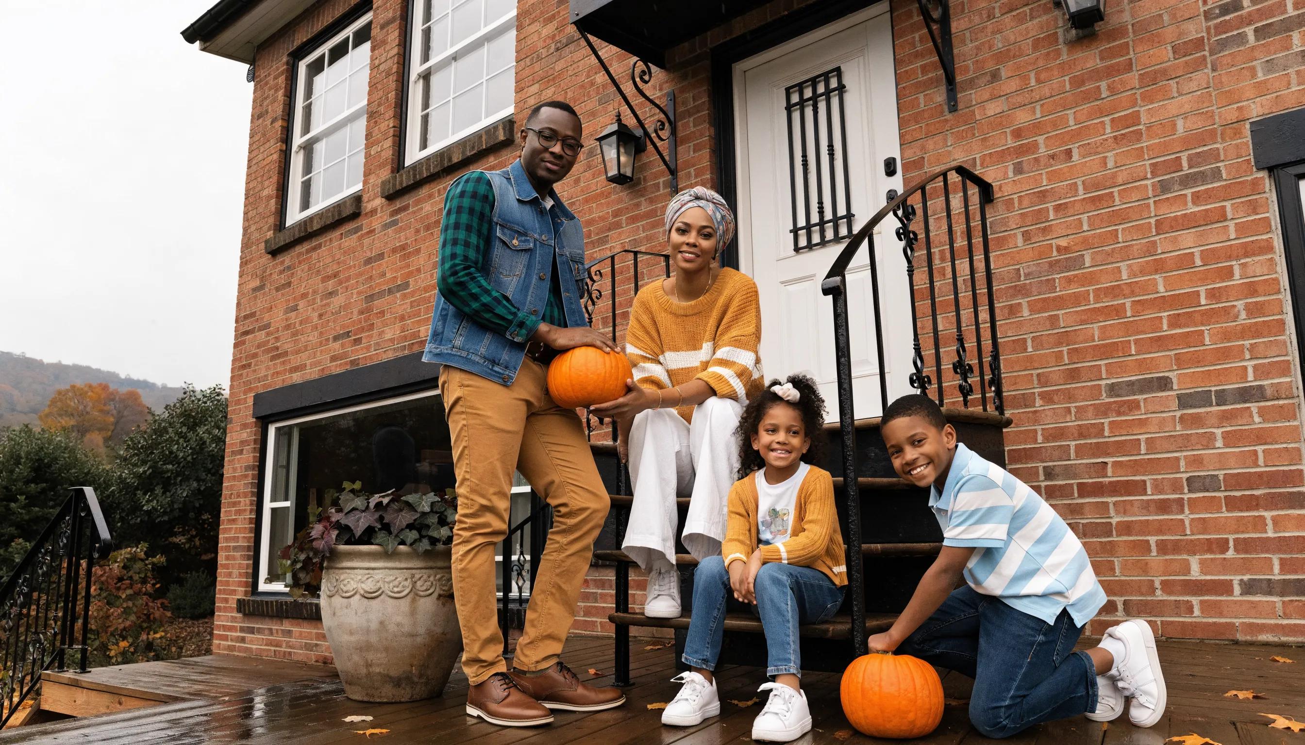Happy Sterling family with their home, symbolizing financial protection through life insurance