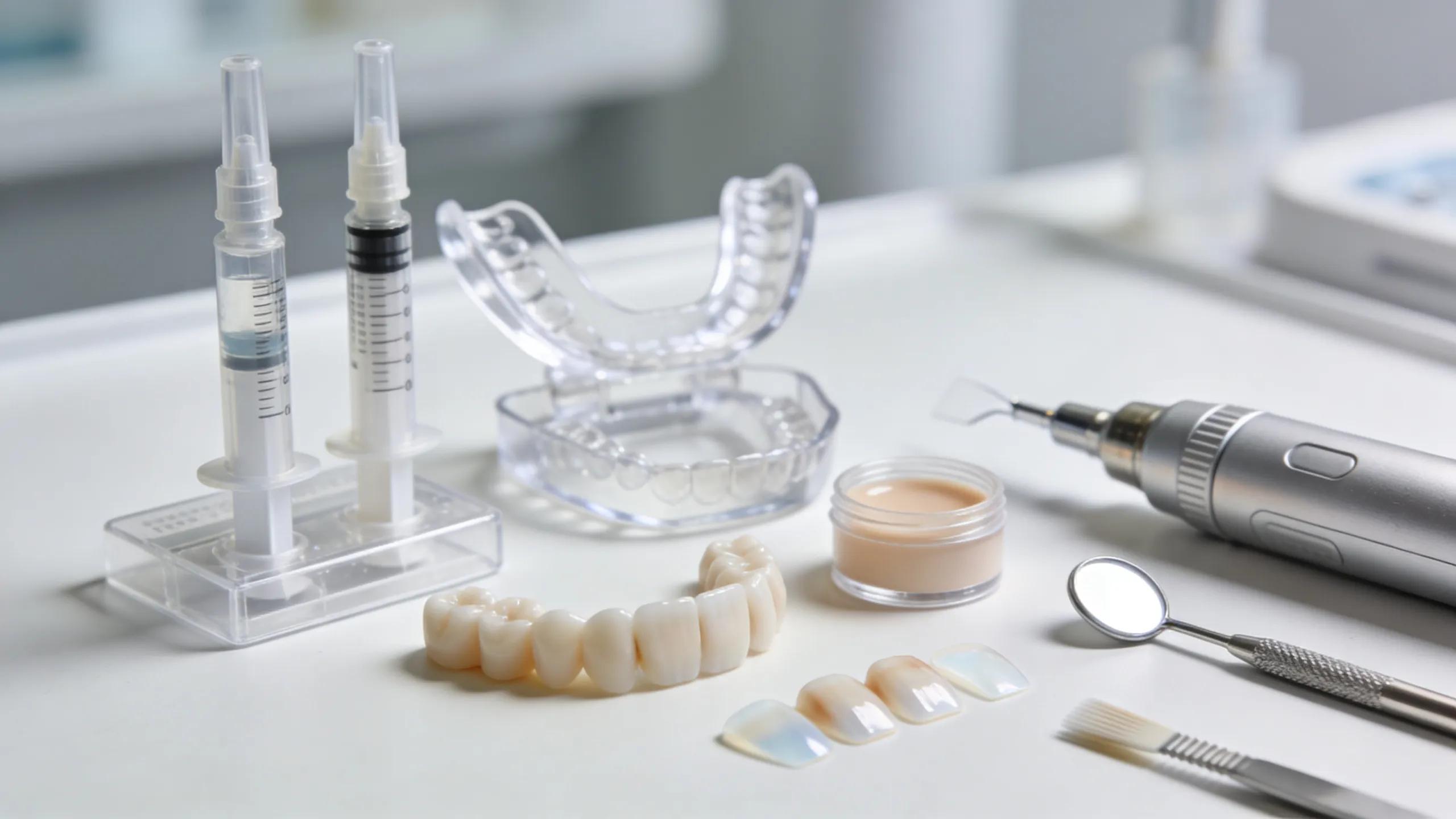 Dental tools and materials associated with cosmetic dentistry procedures, highlighting common treatments in Richmond