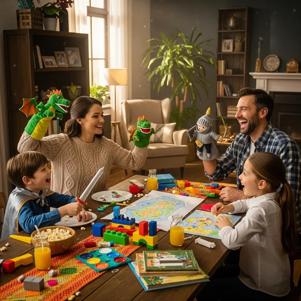 Family participating in an interactive activity — cultivating empathy and connection Family participating in an interactive activity — cultivating empathy and connection