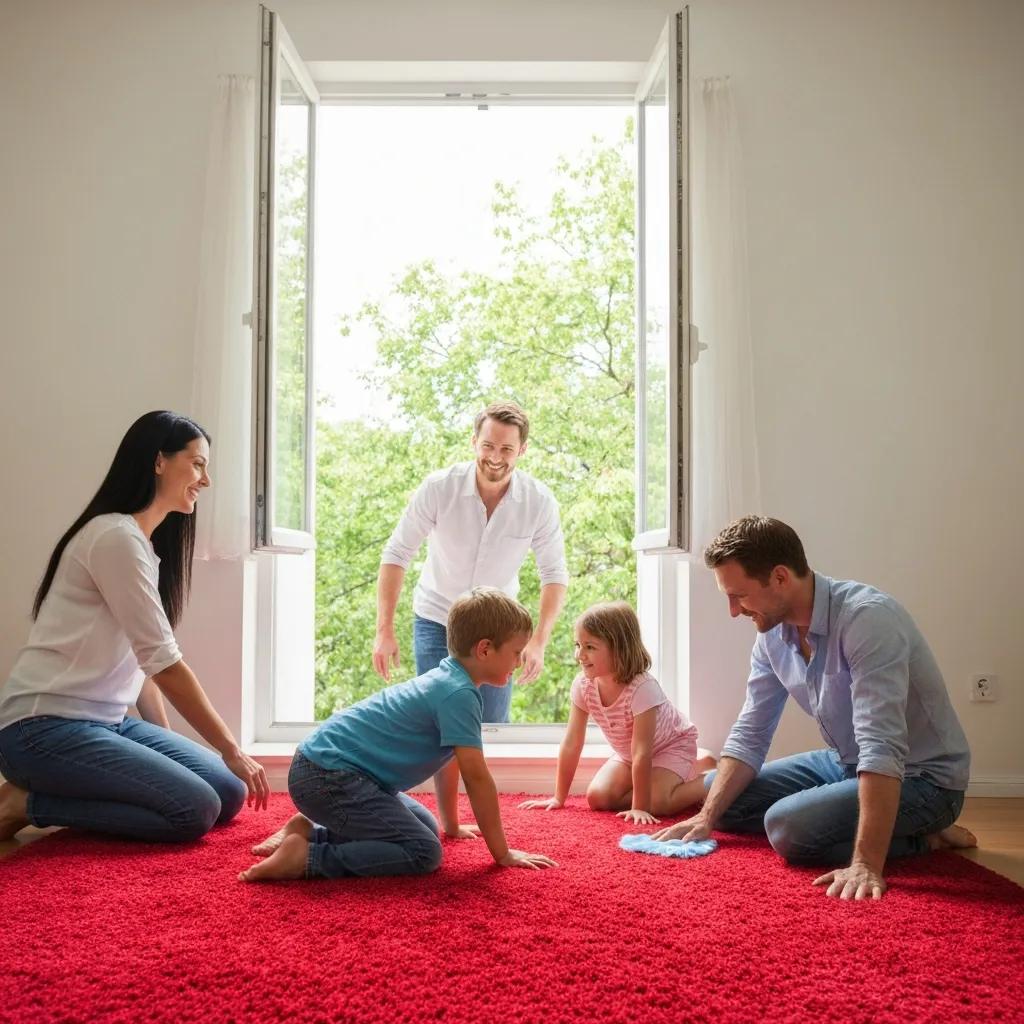 Family relaxing in a clean home, illustrating the benefits of improved indoor air quality