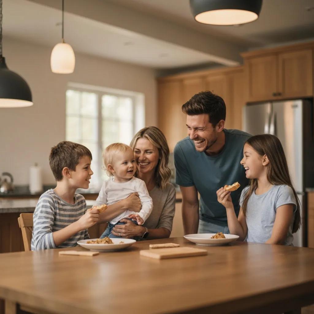 Family gathered around a table enjoying meals made from a variety of beef cuts, demonstrating the savings of bulk freezer beef