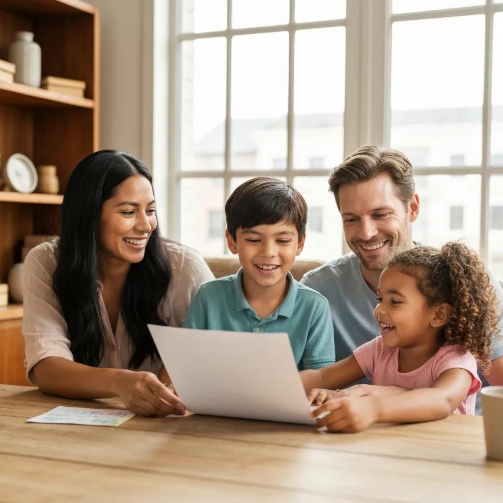 Family taking part in a communication exercise to strengthen connection Family taking part in a communication exercise to strengthen connection