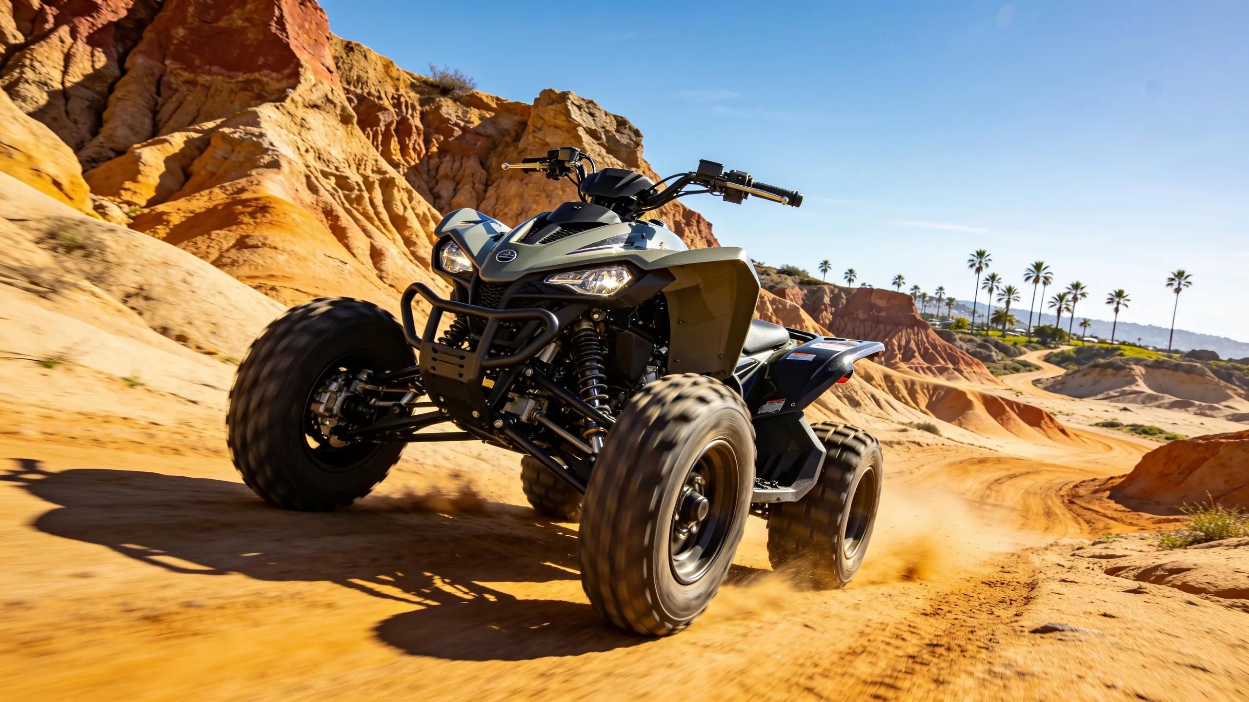 All-terrain vehicle performing in Los Angeles landscape showcasing durability and quality