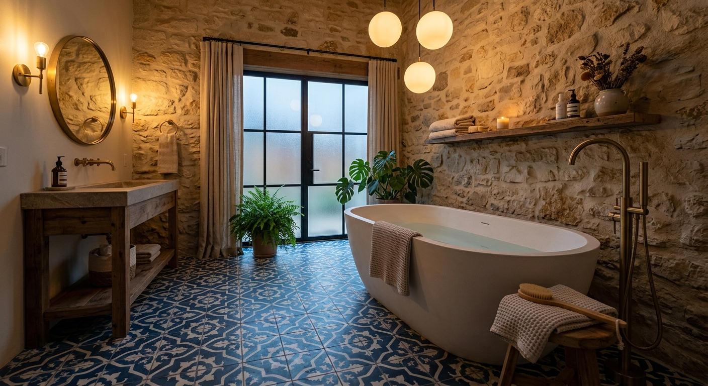 Encaustic Cement Tile Designed for Bathrooms