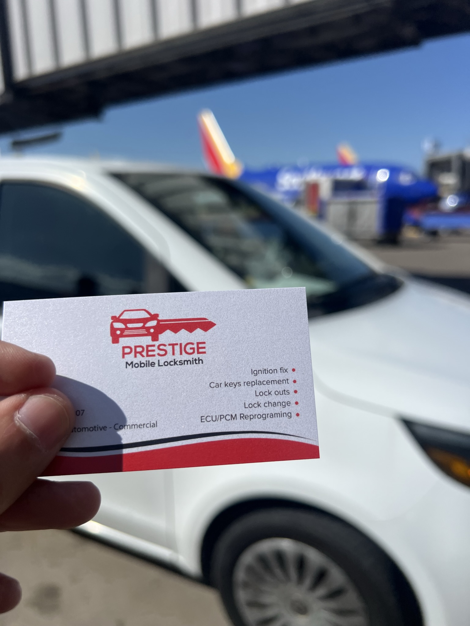 Mobile locksmith van assisting with emergency lockout services for a commercial vehicle in Austin TX