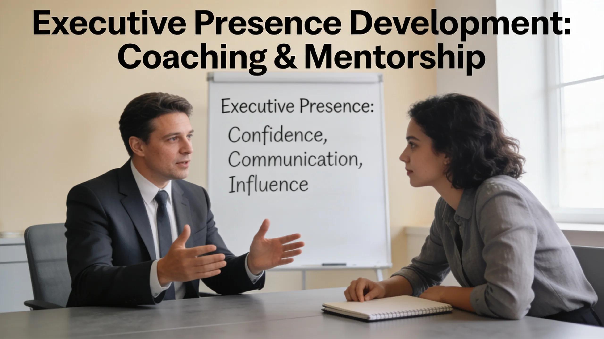 Leader building executive presence through coaching and mentorship
