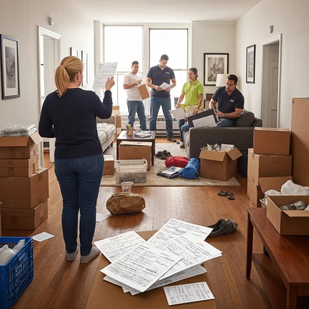 Frustrated customer facing challenges with traditional movers, illustrating common moving day stress