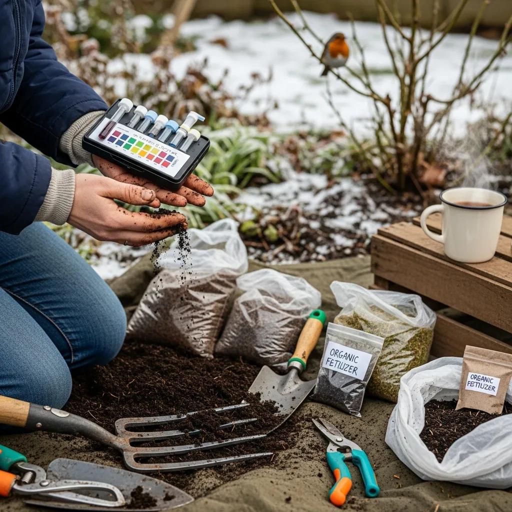 Testing soil in winter as part of spring garden prep