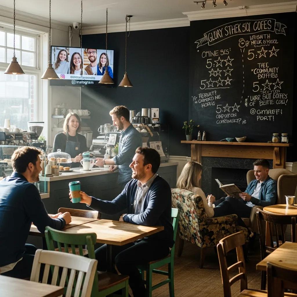 Happy customers enjoying a local business experience