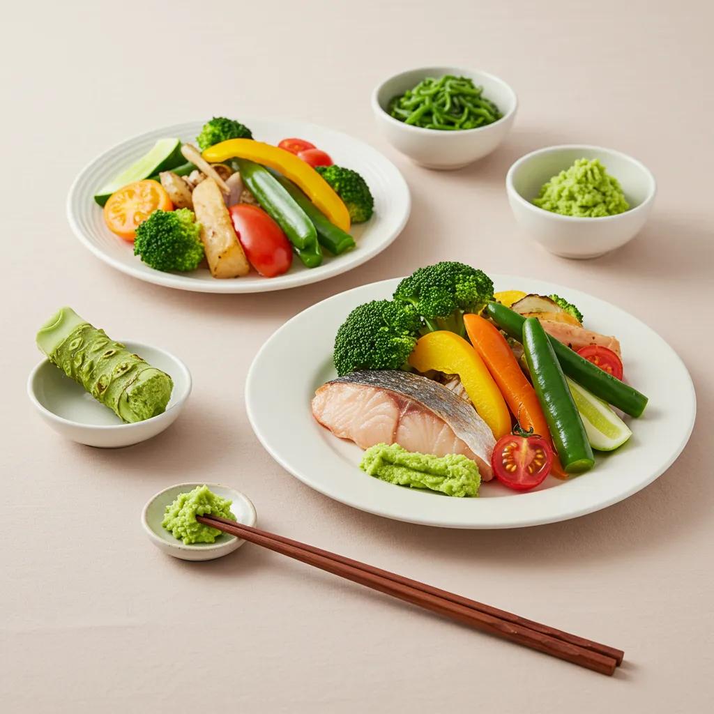 Healthy meal with wasabi, highlighting the unique health benefits of 6-MSITC