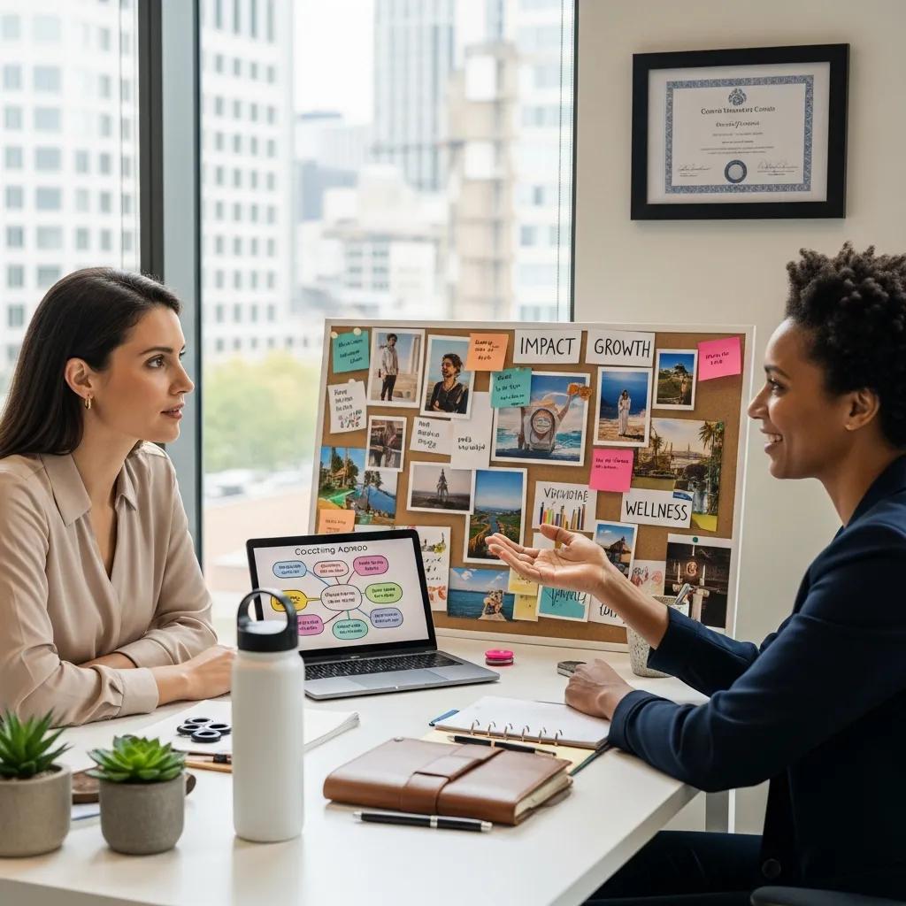 Professional receiving coaching in a focused session for high-achiever needs Professional receiving coaching in a focused session for high-achiever needs