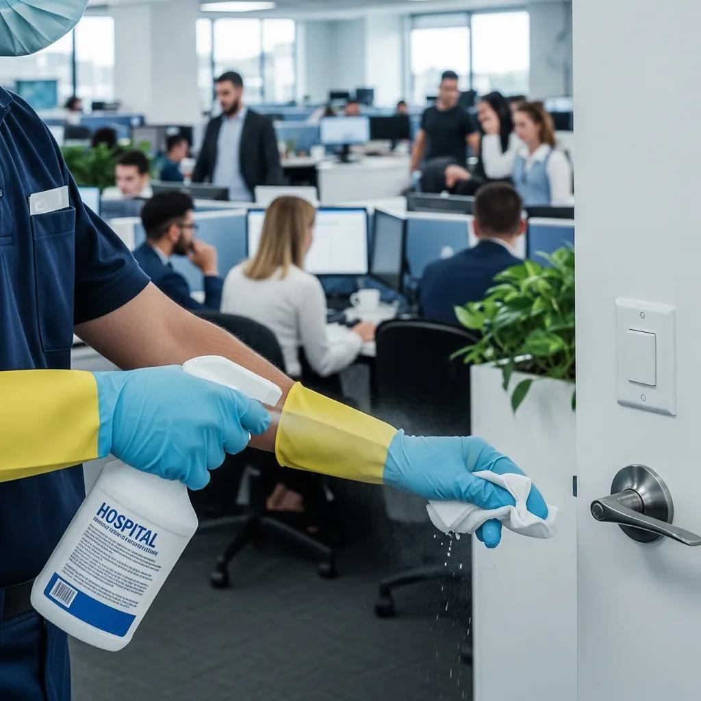 High-touch surface cleaning in a workplace for effective sanitization