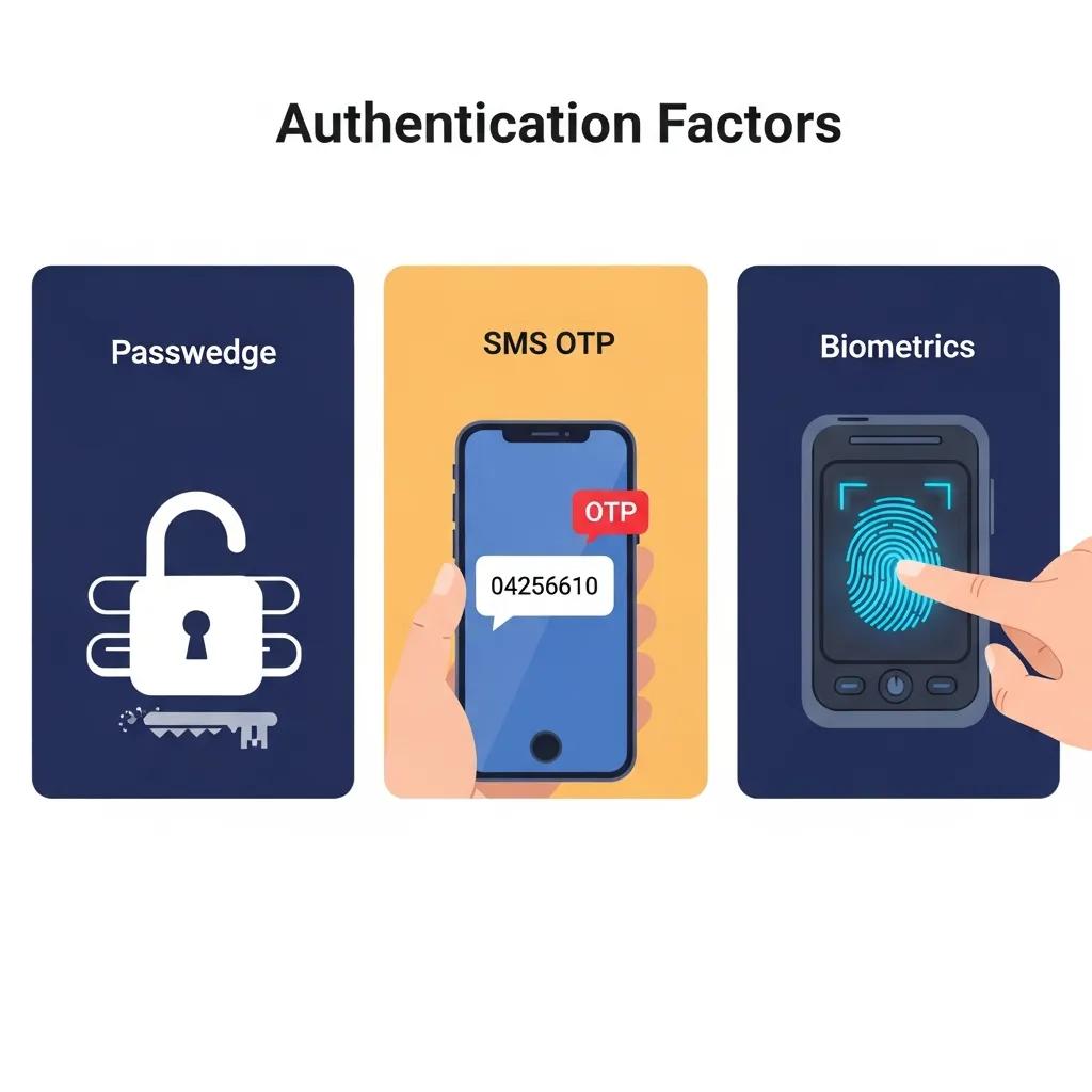 Diagram of knowledge, possession, and inherence as authentication factors