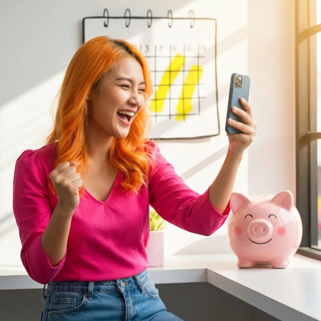 Individual celebrating loan approval, highlighting the advantages of免TE financial solutions