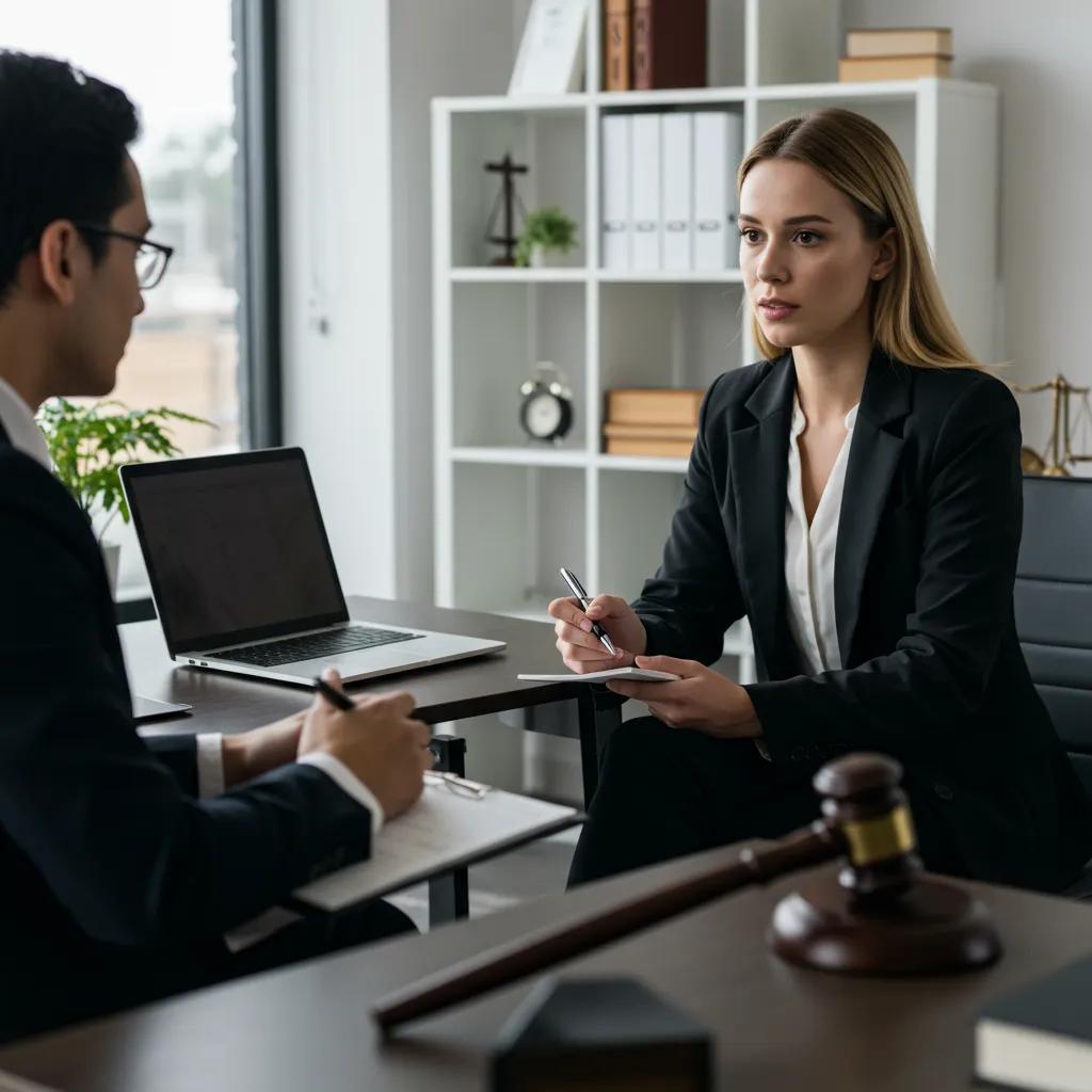 Persona consultando con un abogado de inmigración sobre defensa contra deportación