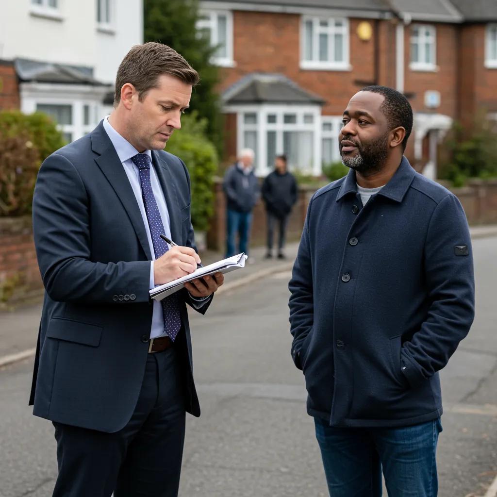 Local private investigator engaging with residents in Colchester, highlighting community involvement and local expertise