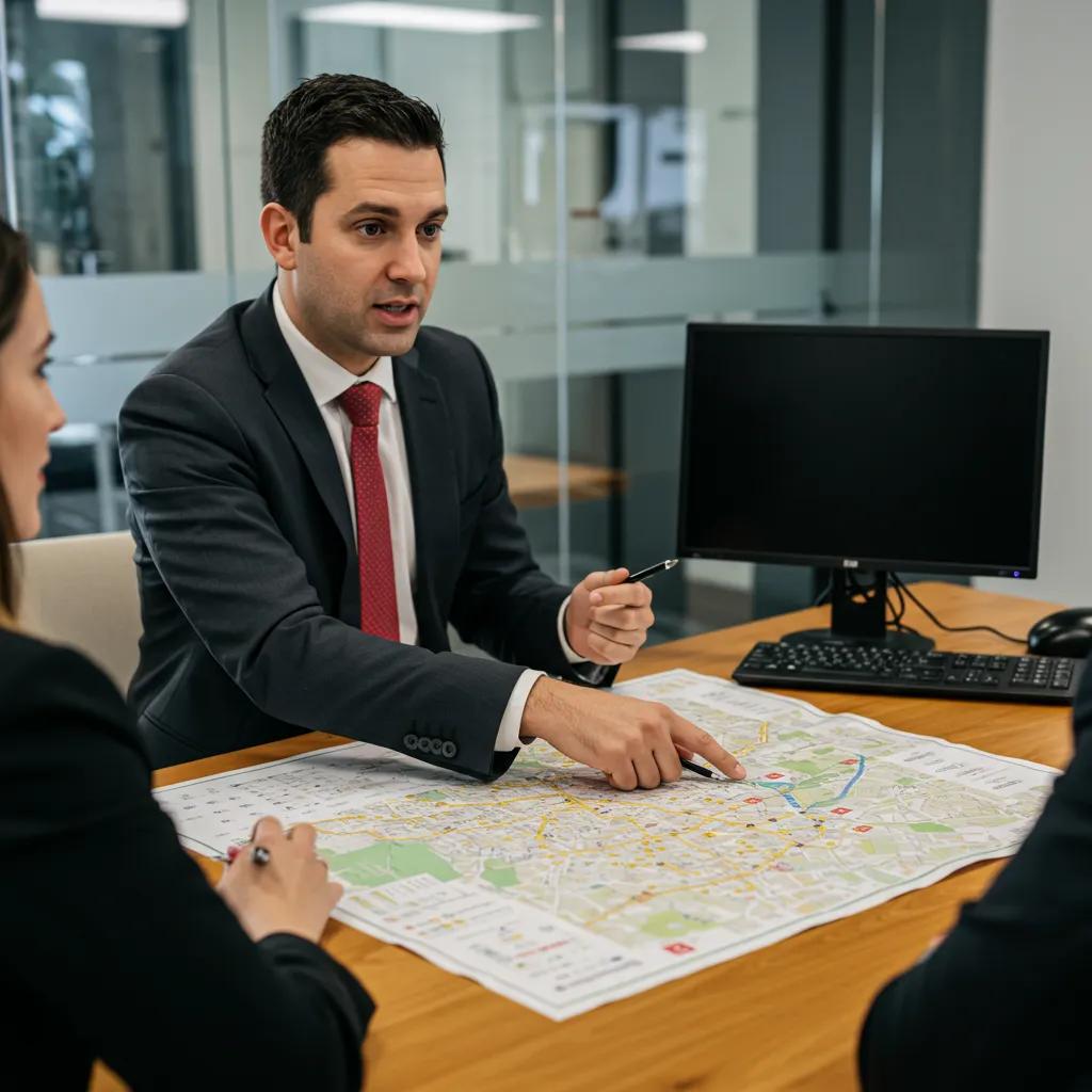 Cambridge-based process server discussing service benefits with a legal client