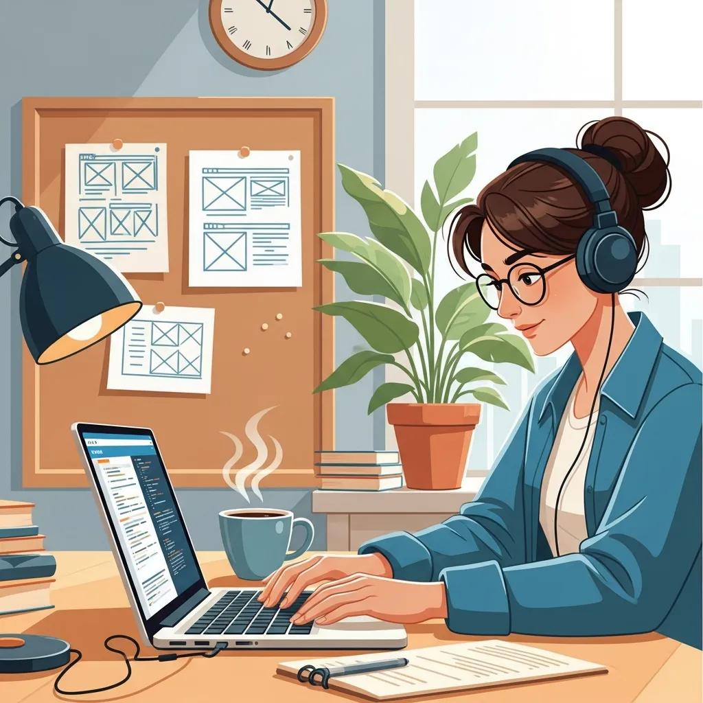 Local web developer working from a modern office - blending digital skill with local knowledge