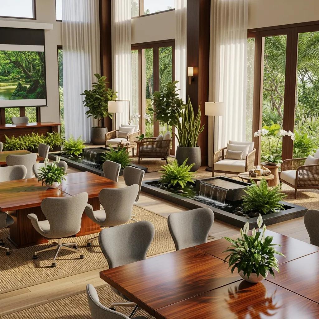 Luxurious meeting room in a Bintan resort designed for corporate wellness activities Luxurious meeting room in a Bintan resort designed for corporate wellness activities