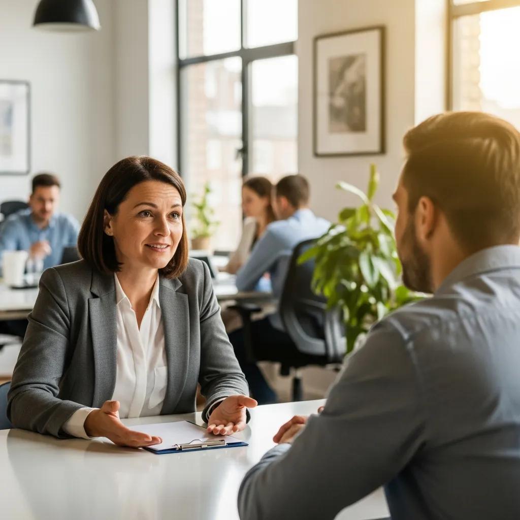 A manager sincerely apologizing to a team member in a professional setting, highlighting accountability and empathy A manager sincerely apologizing to a team member in a professional setting, highlighting accountability and empathy