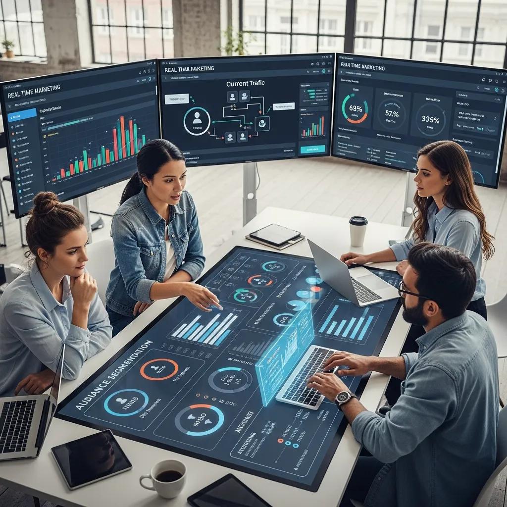 Marketing team utilizing real-time data for audience segmentation