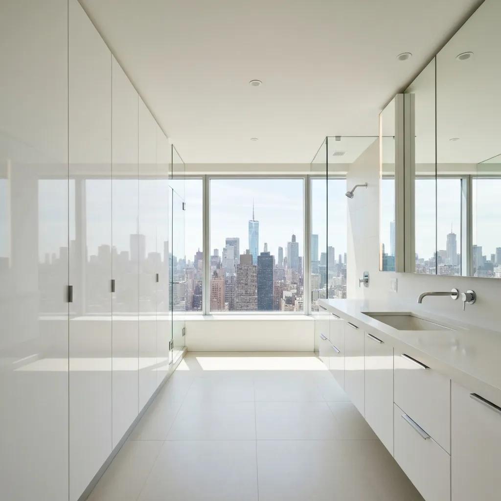 Men’s brow grooming in a modern Lower Manhattan salon — precise, masculine shaping