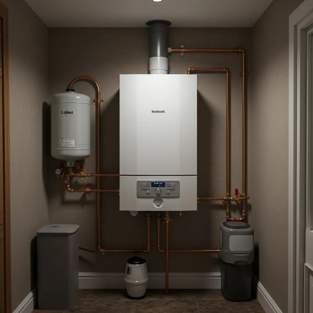 Modern combi boiler installation in a cozy Glasgow home interior