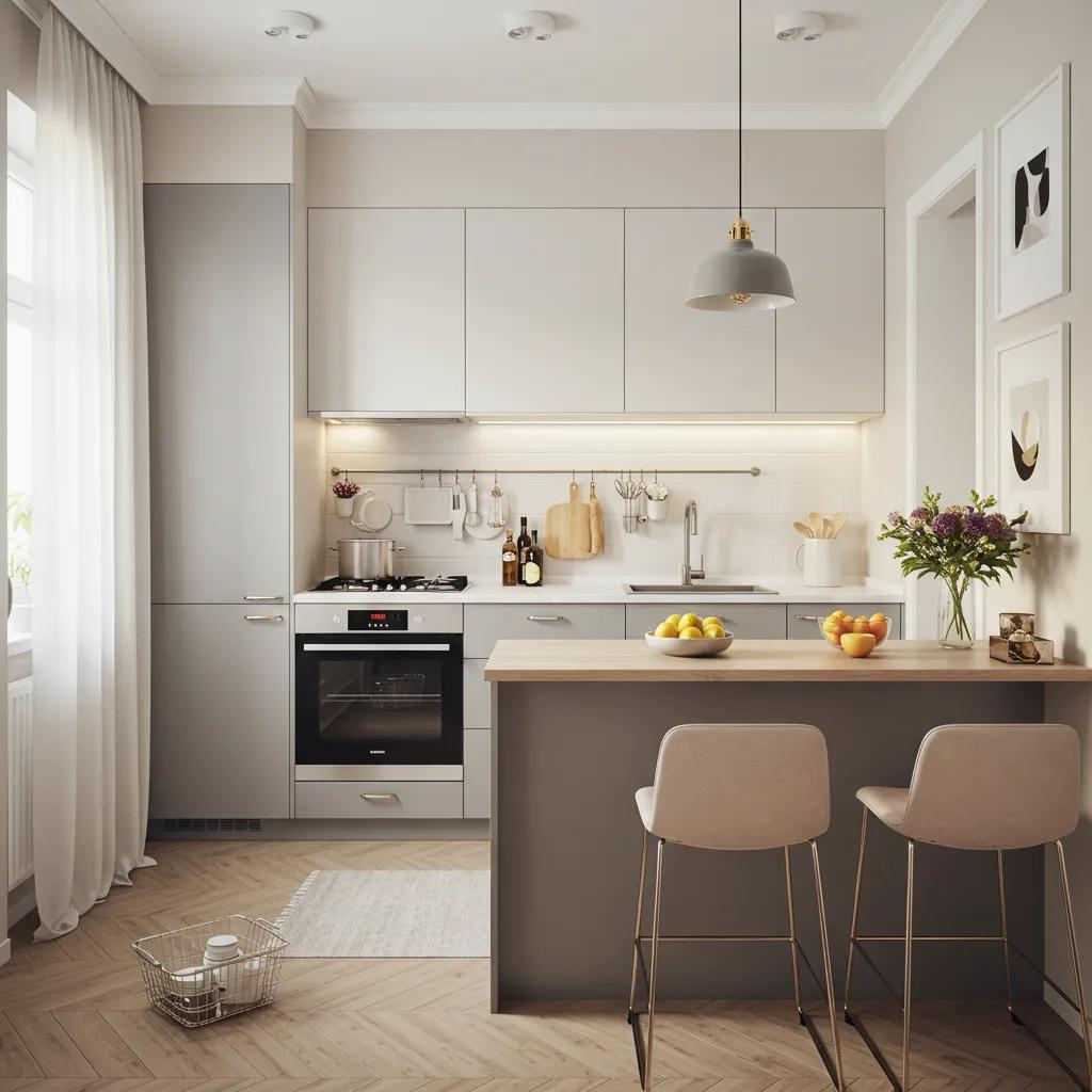 Modern small kitchen remodel with efficient storage and inviting atmosphere