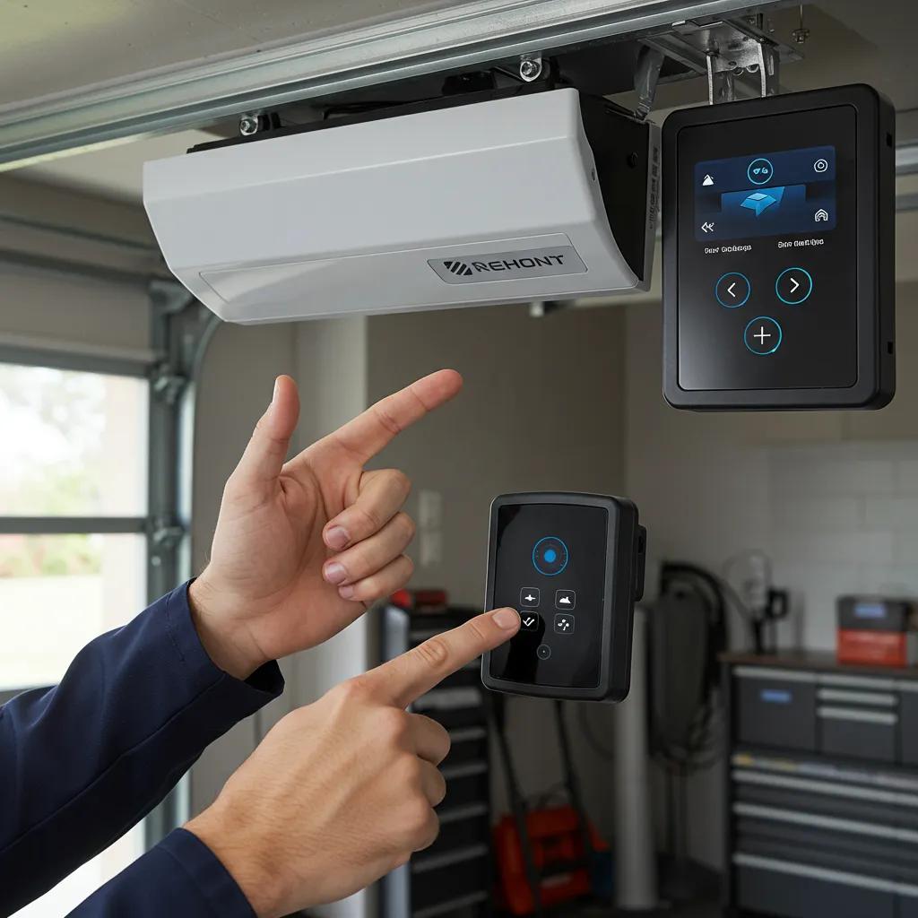 MTL Door PRO technician demonstrating smart garage door features after installation