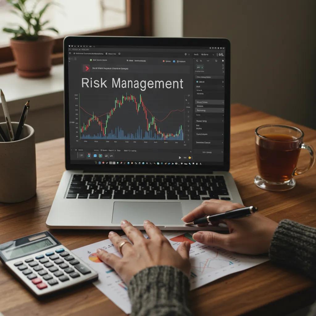 New investor practicing essential risk management techniques in a cozy workspace